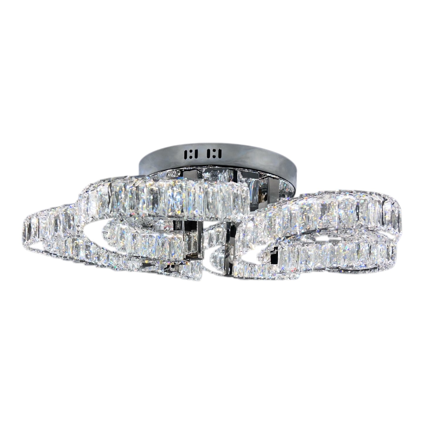 CIAO 5 Ring Crystal Light CTC Tri-Colour LED 550mm (Chrome)