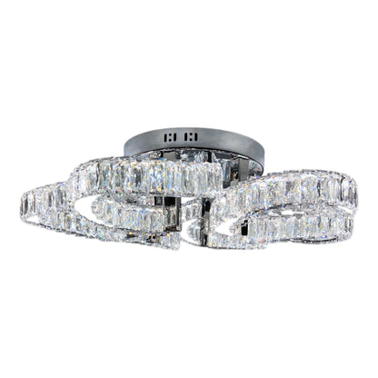 CIAO 5 Ring Crystal Light CTC Tri-Colour LED 550mm (Chrome)