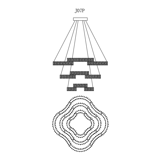 JENGA 3 Tier Crystal Pendant Tri-Colour LED (Gold)
