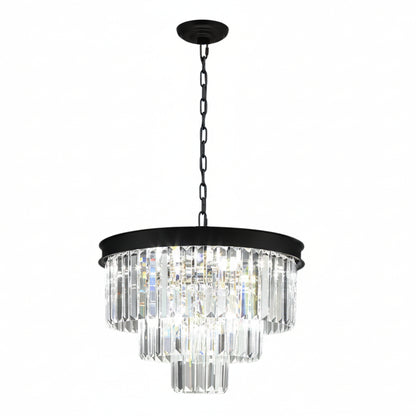 MARF 3-Tier Crystal Chandelier 6 Light 500mm (Black)