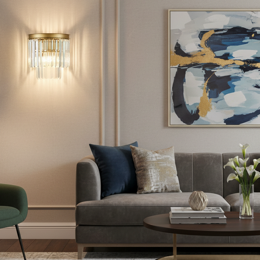 MARF Modern Crystal Wall Light (Brass)