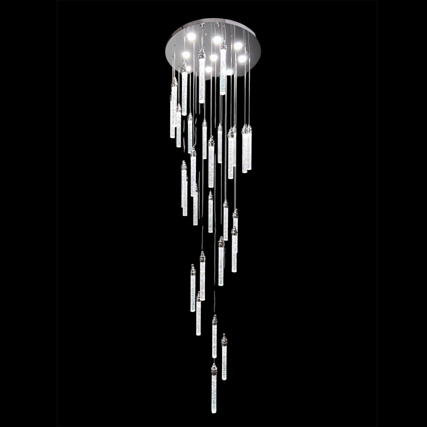 LENA 30 Stick Crystal Pendant Tri-Colour LED (Chrome)