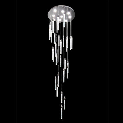 LENA 30 Stick Crystal Pendant Tri-Colour LED (Chrome)