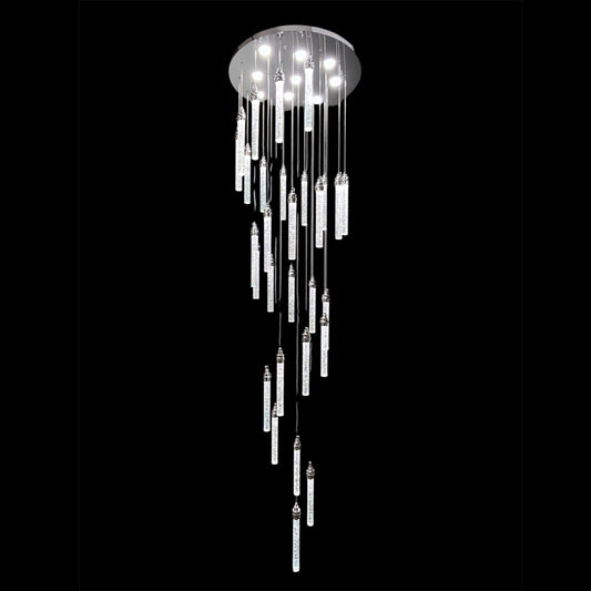 LENA 30 Stick Crystal Pendant Tri-Colour LED (Chrome)