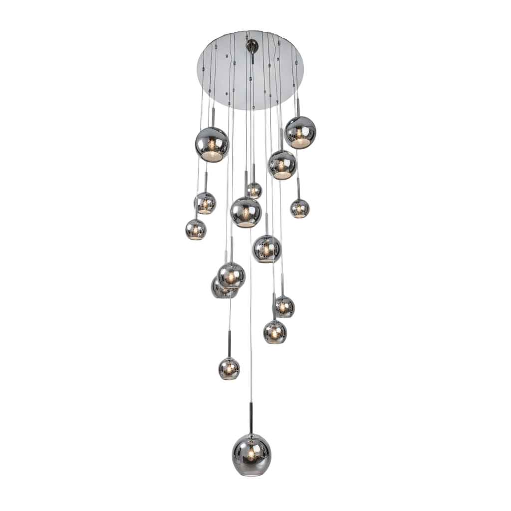 WINKA 15 Light Modern Glass Pendant (Chrome)