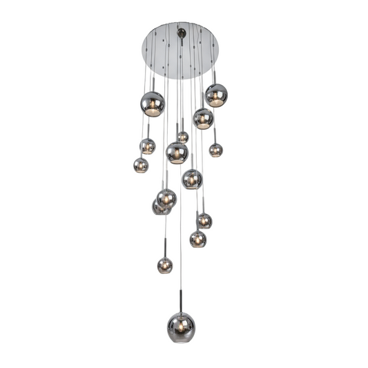 WINKA 15 Light Modern Glass Pendant (Chrome)