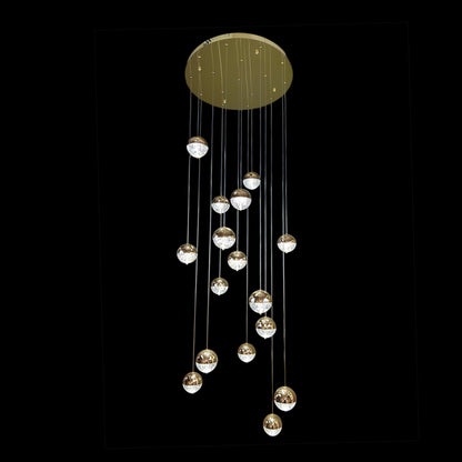 BILLY 16 Light Crystal Pendant Tri-Colour LED (Gold)