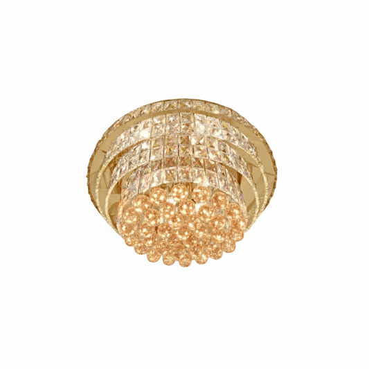 NORRIS Crystal Ceiling Light Tri-Colour LED 600mm (Gold)