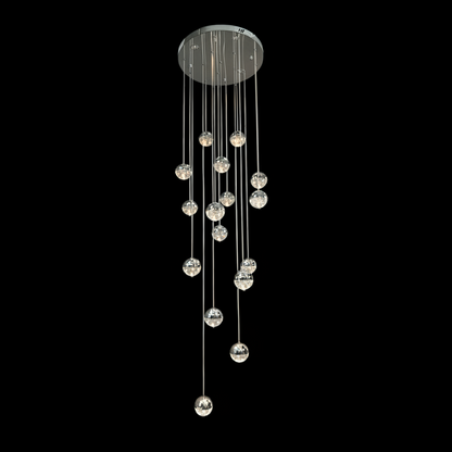 BILLY 16 Light Crystal Pendant Tri-Colour LED (Chrome)