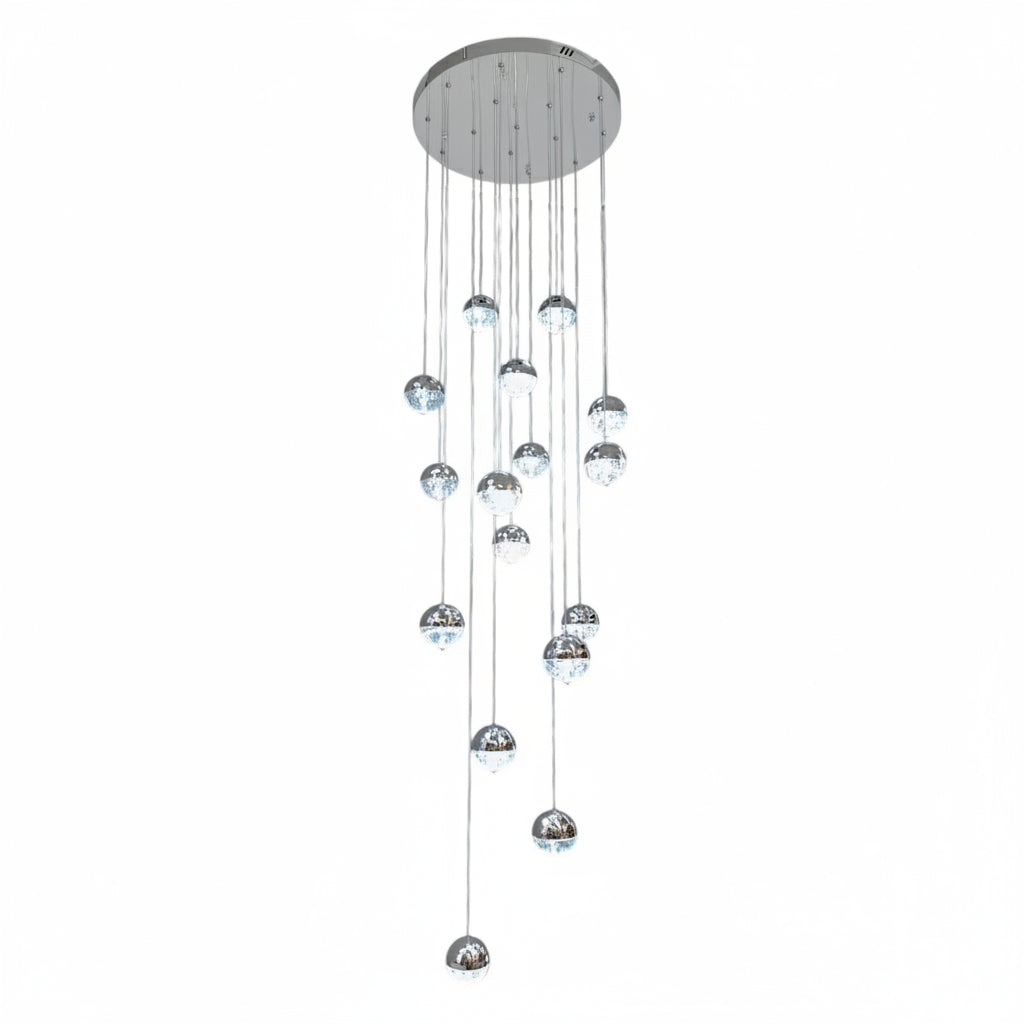 BILLY 16 Light Crystal Pendant Tri-Colour LED (Chrome)