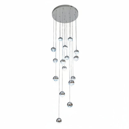 BILLY 16 Light Crystal Pendant Tri-Colour LED (Chrome)