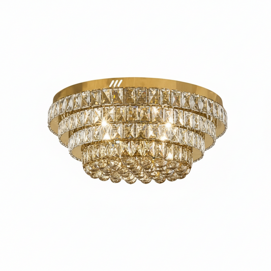 NORRIS Crystal Ceiling Light Tri-Colour LED 600mm (Gold)