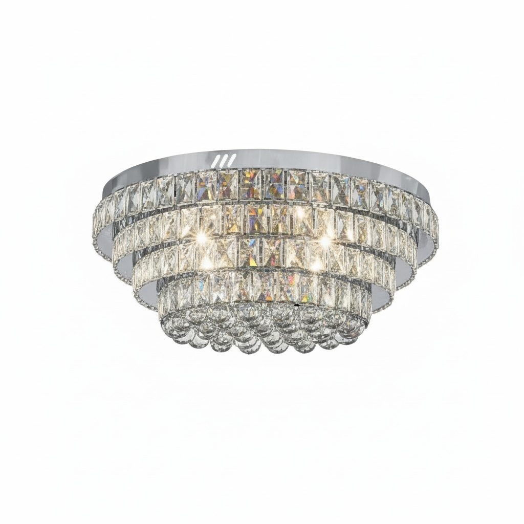 NORRIS Crystal Ceiling Light Tri-Colour LED 600mm (Chrome)