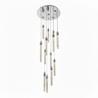 LENA 15 Stick Crystal Chandelier Tri-Colour LED (Chrome)