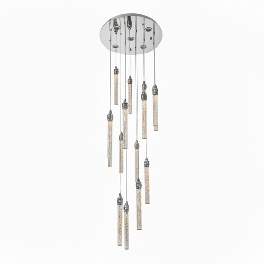 LENA 15 Stick Crystal Pendant Tri-Colour LED (Chrome)