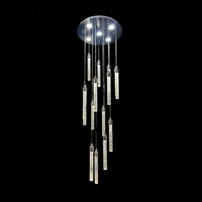 LENA 15 Stick Crystal Chandelier Tri-Colour LED (Chrome)